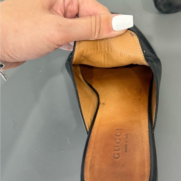 Gucci Princetown black smooth leather mules woman’s loafers size 37 - Picture 5 of 5